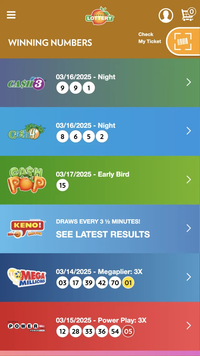 Georgia Lottery Official App - Screen 3