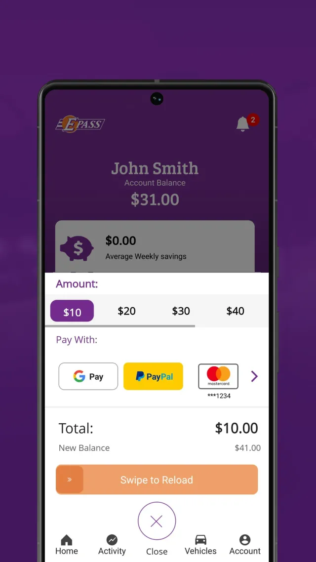 E-PASS Toll App - Screen 3
