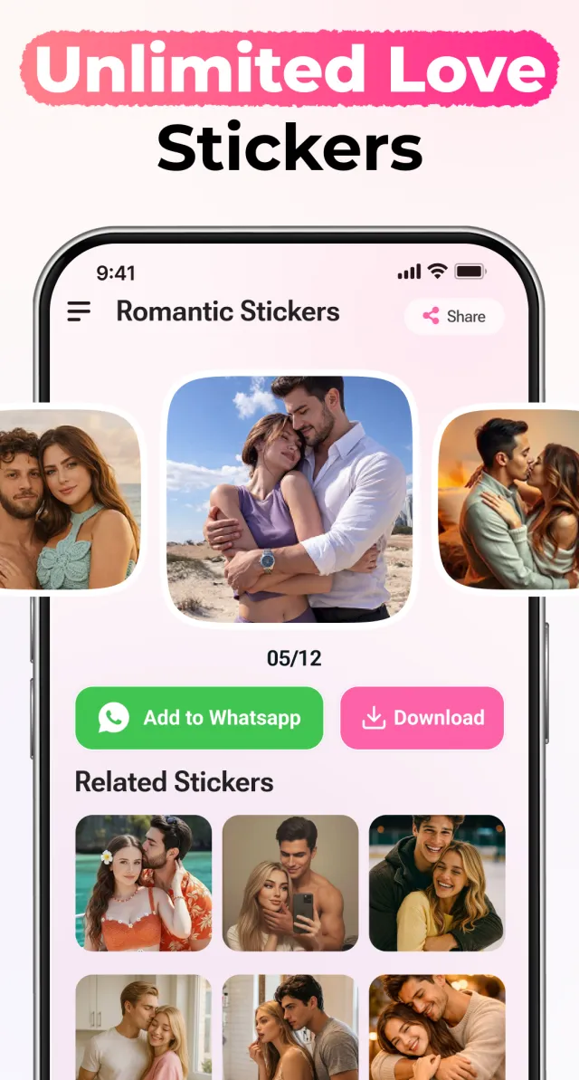 Romantic Stickers Kiss Sticker - Screen 6