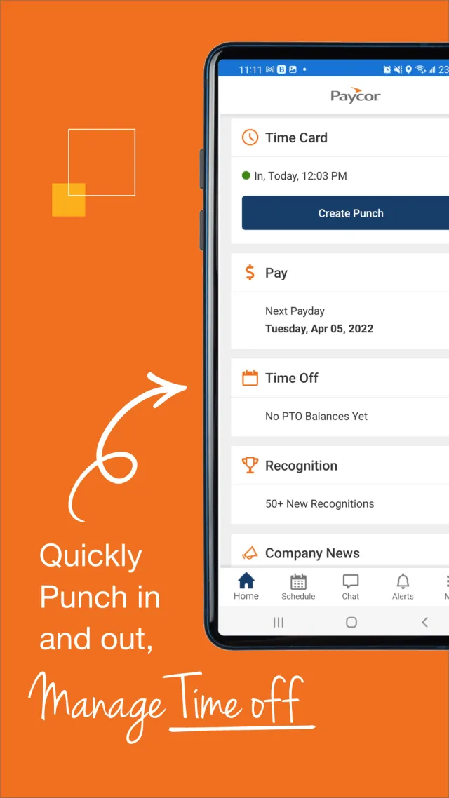 Paycor Mobile - Screen 1