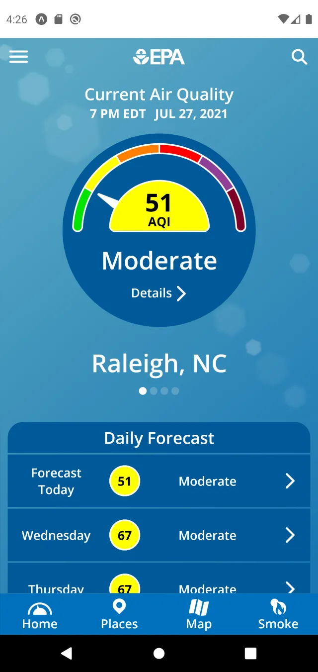 EPA's AIRNow - Screen 1