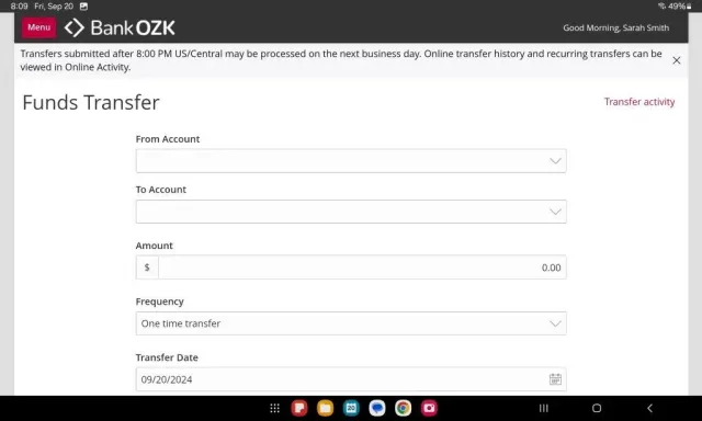 Bank OZK Mobile Banking - Screen 8