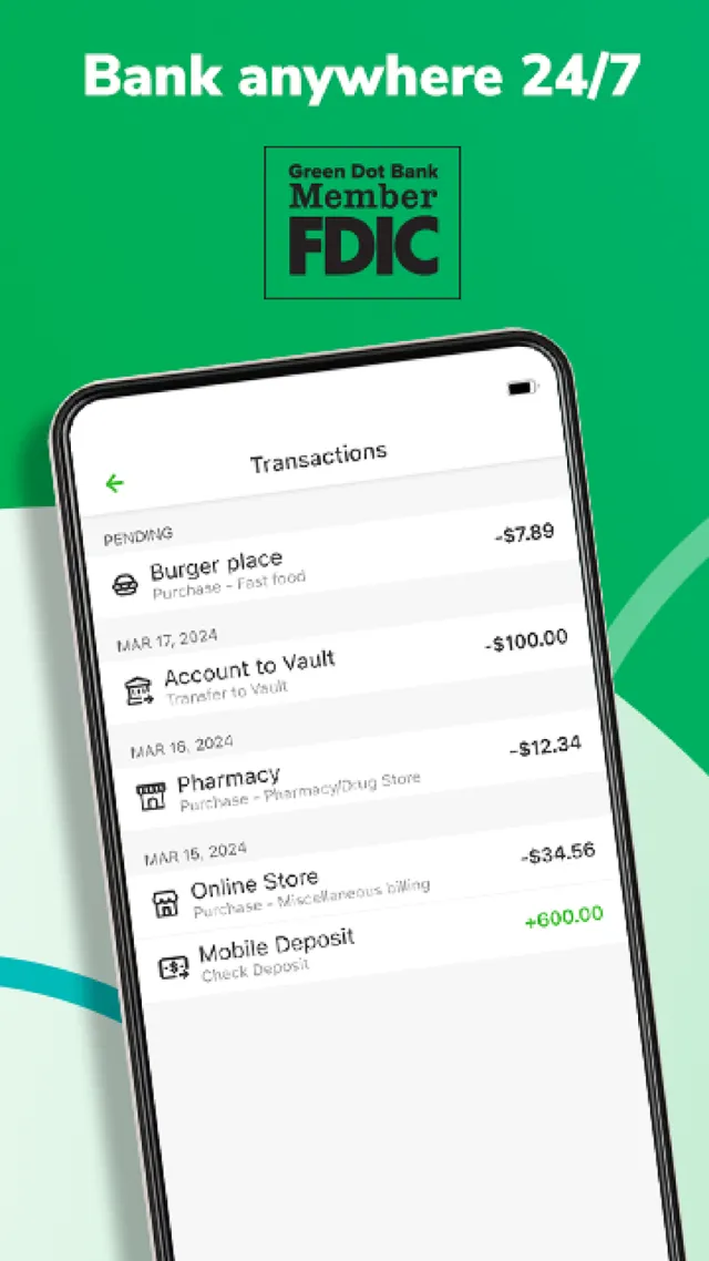 Green Dot - Mobile Banking - Screen 3