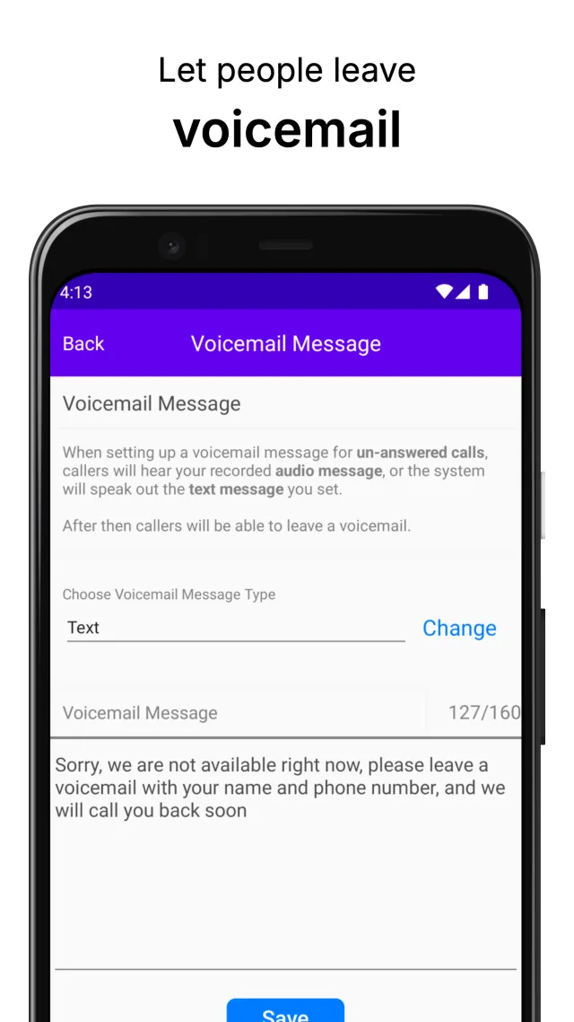 My 2nd Line Text Call Number - Screen 7