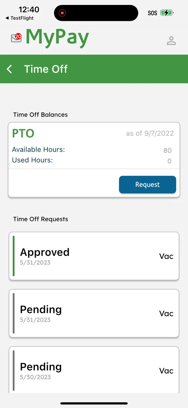 AllianceHCM MyPay - Screen 4