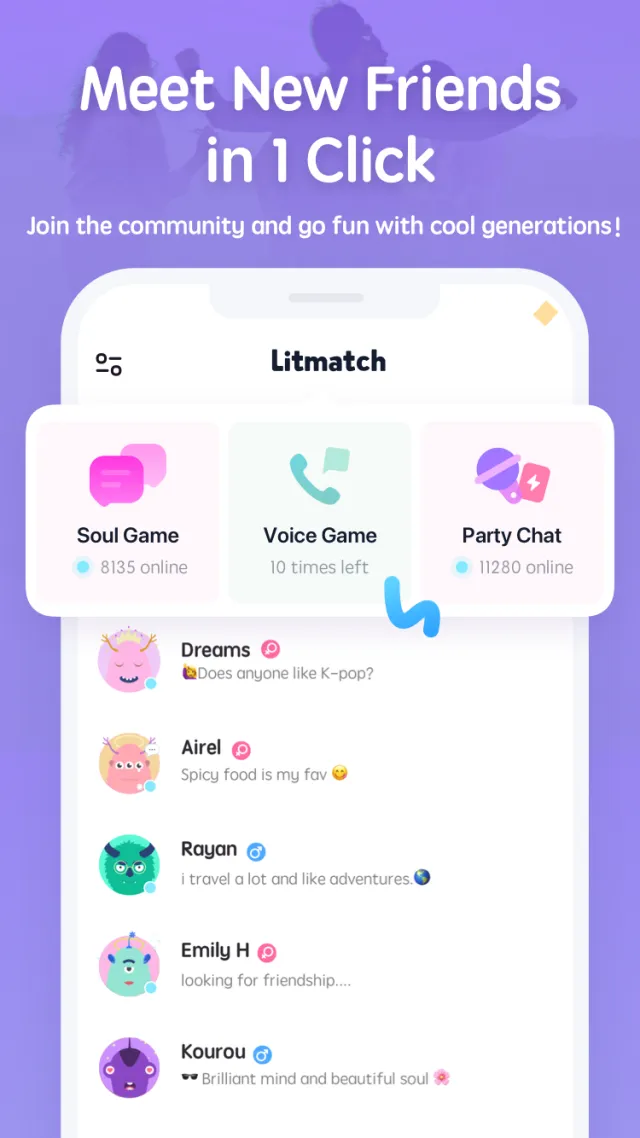 Litmatch - Make new friends - Screen 1