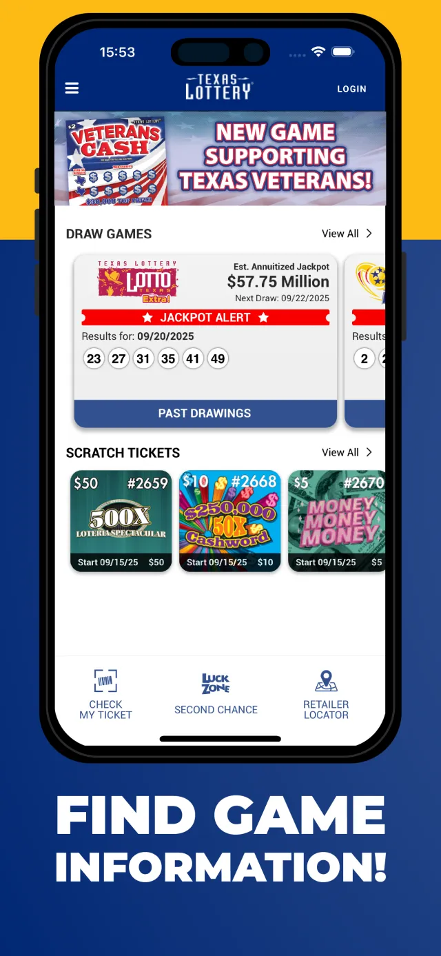 Texas Lottery Official App - Screen 2