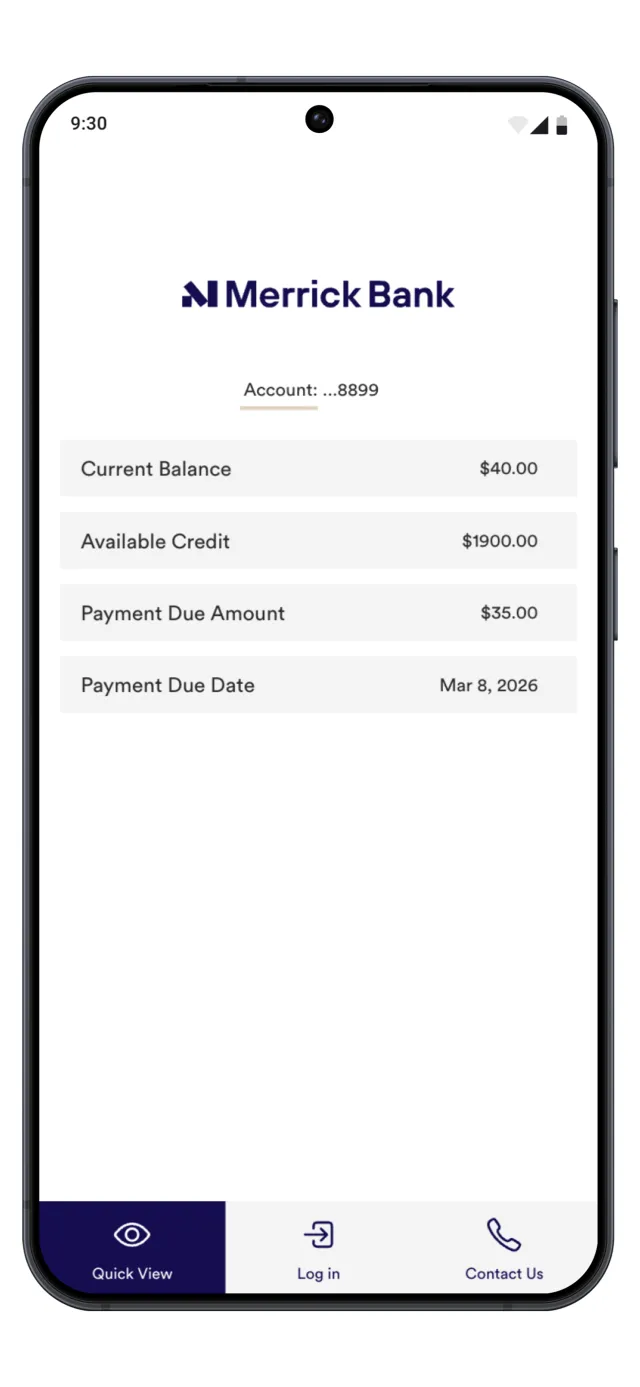 Merrick Bank Mobile - Screen 3