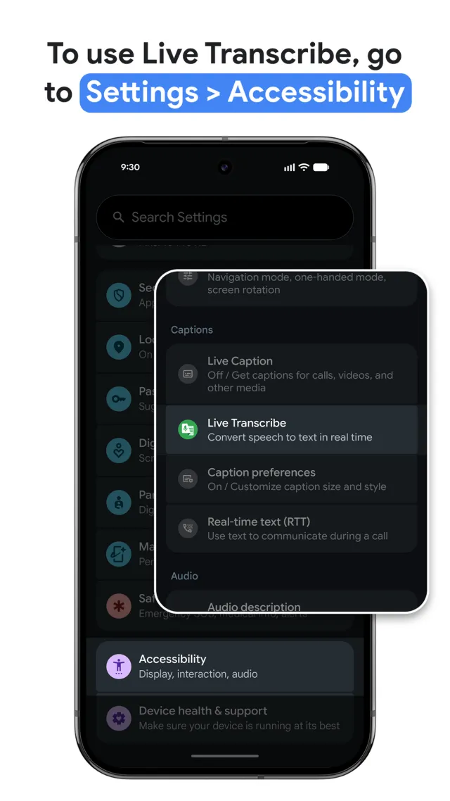 Live Transcribe & Notification - Screen 6