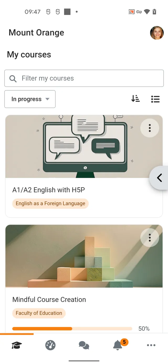 Moodle - Screen 1
