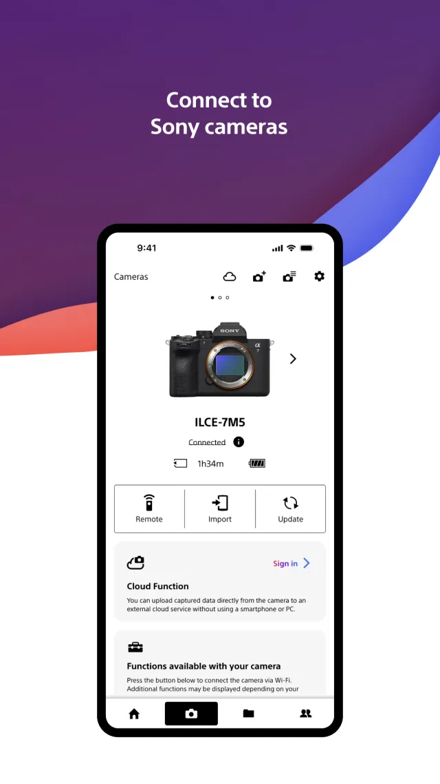 Sony | Creators' App - Screen 1