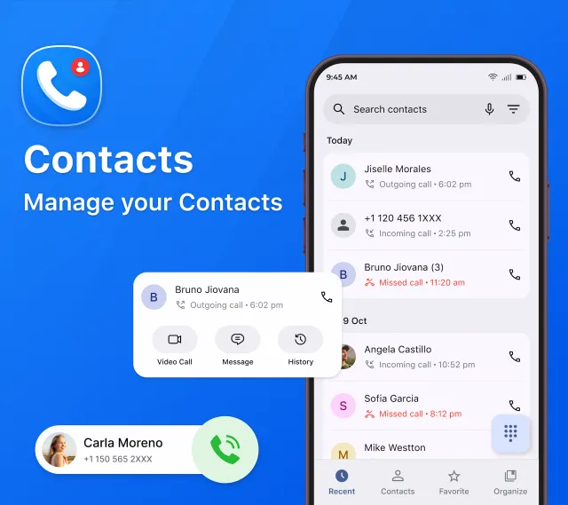 Contacts: Call Log & Dialer - Screen 1