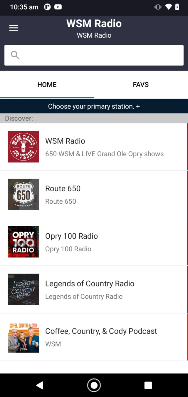 WSM Radio - Screen 1