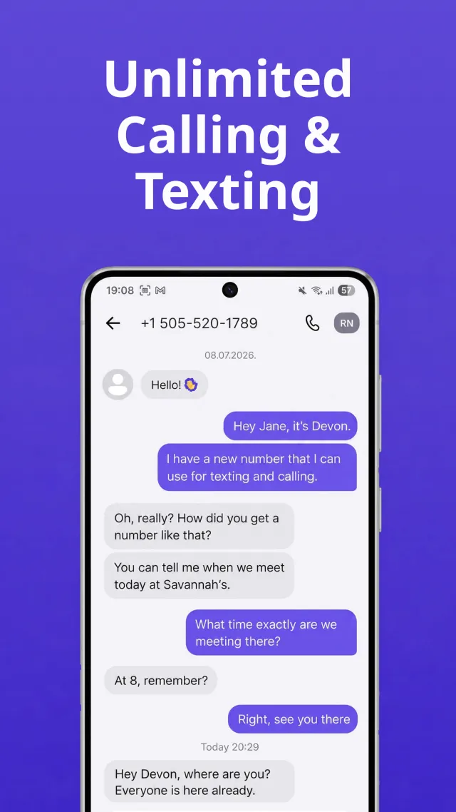2nd Phone Number Calling, Text - Screen 4