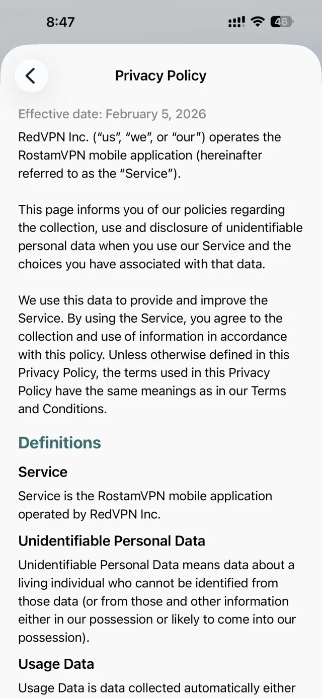 RostamVPN: Fast & Secure VPN - Screen 4