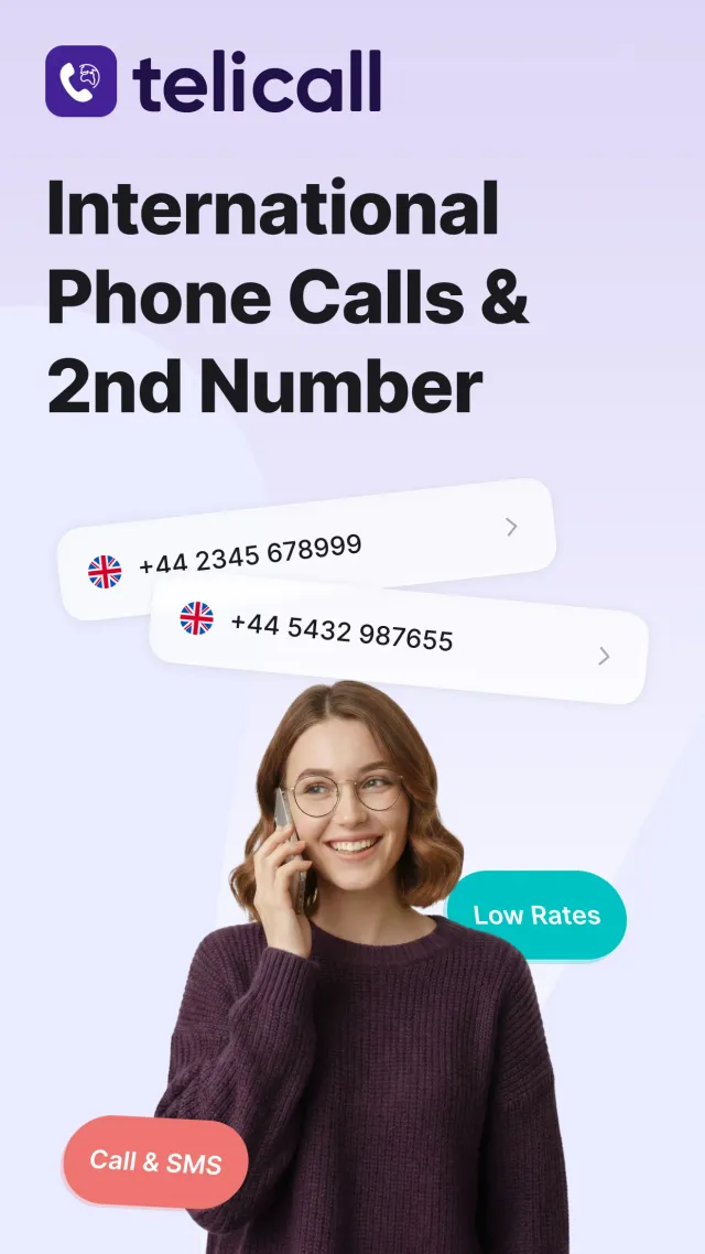 Telicall: Second Phone Number - Screen 1