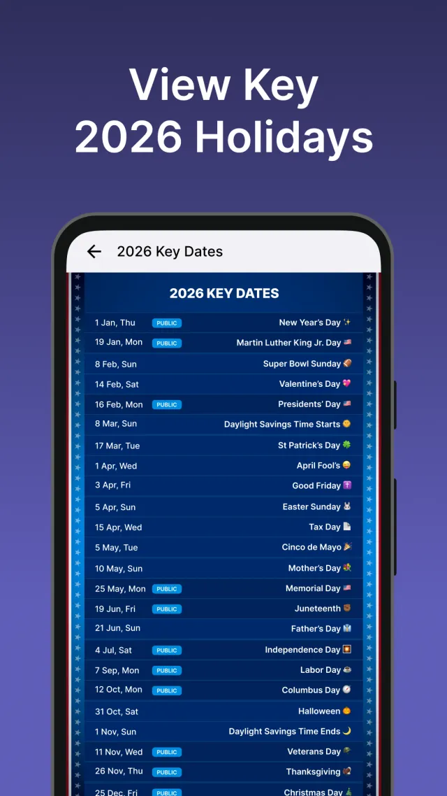 2026 Calendar Launcher - Screen 3