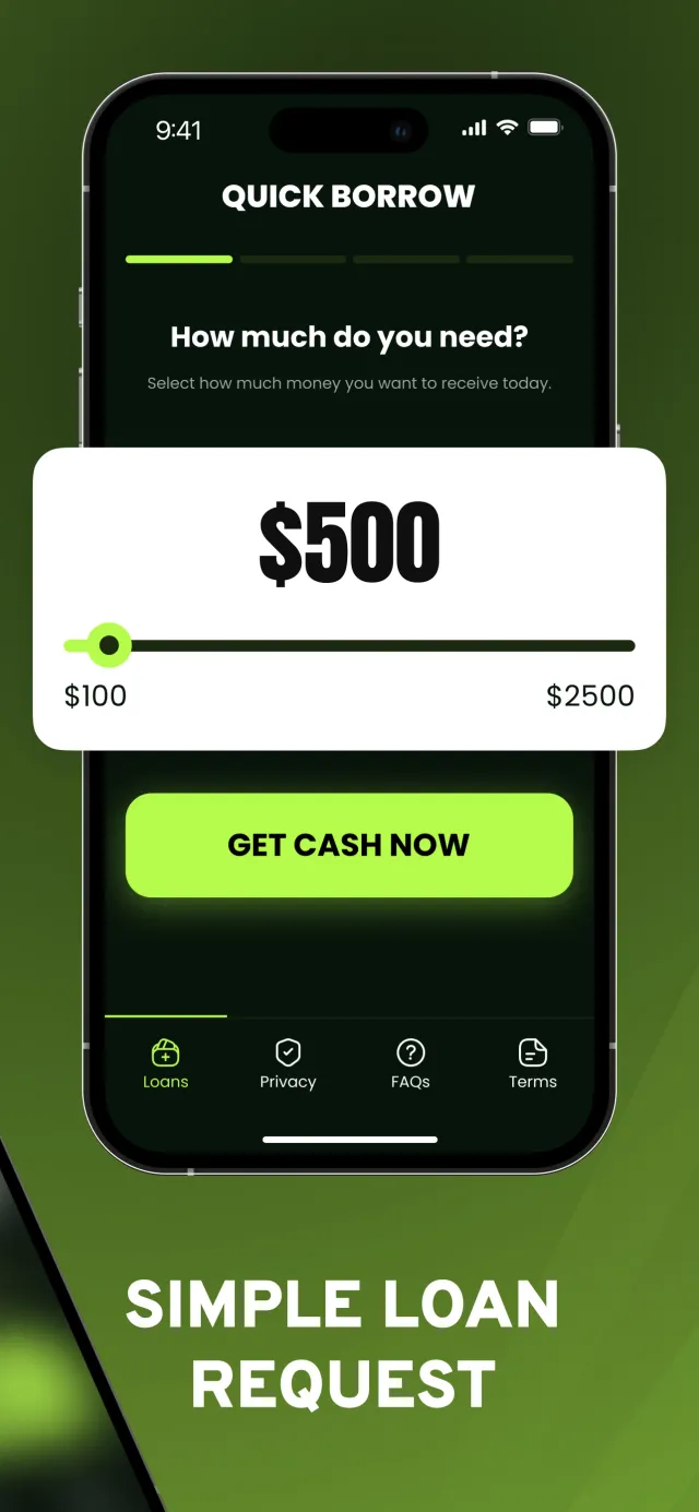 Cash Advance - Quick Borrow - Screen 2