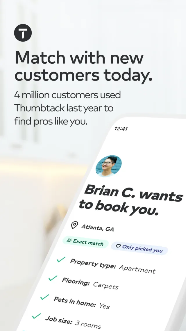Thumbtack for Professionals - Screen 1