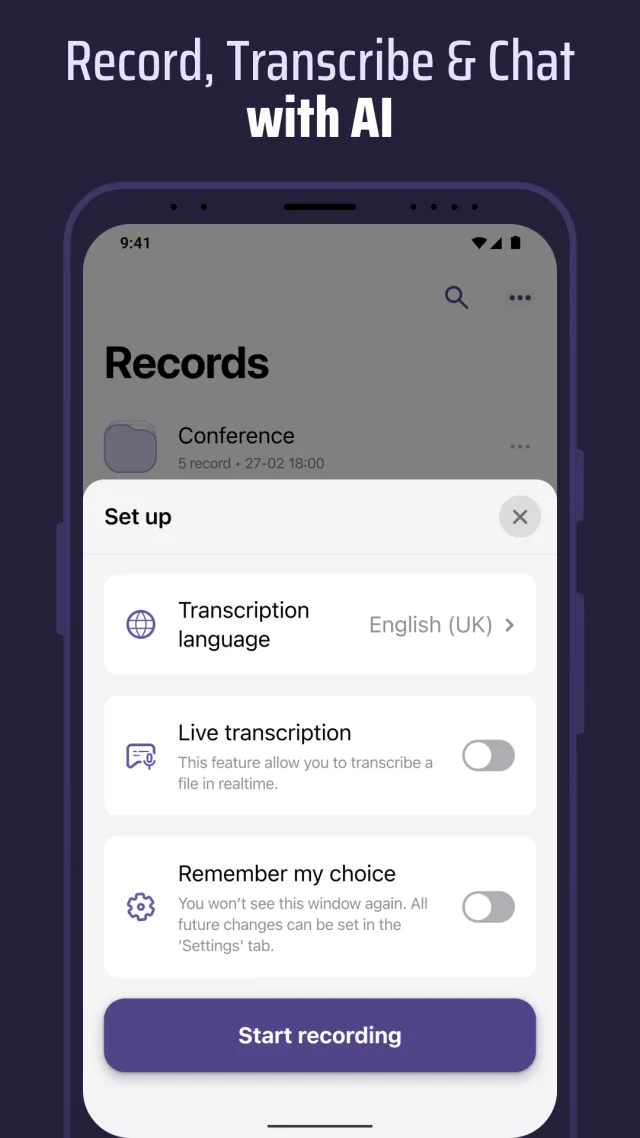Voice & Transcribe - QuickVox - Screen 1