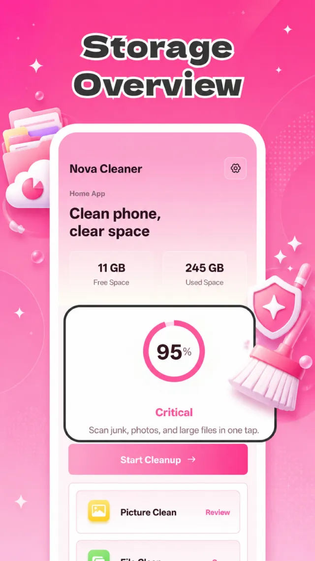 Nova Cleaner Home App - Screen 1