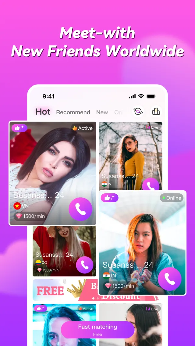 Honeycam Pro-Live Video Chat - Screen 1