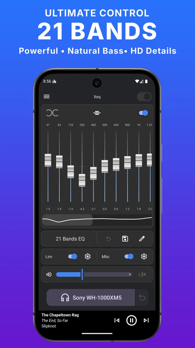 XEQ Equalizer & Bass Booster - Screen 1