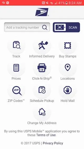 USPS MOBILE® - Screen 1