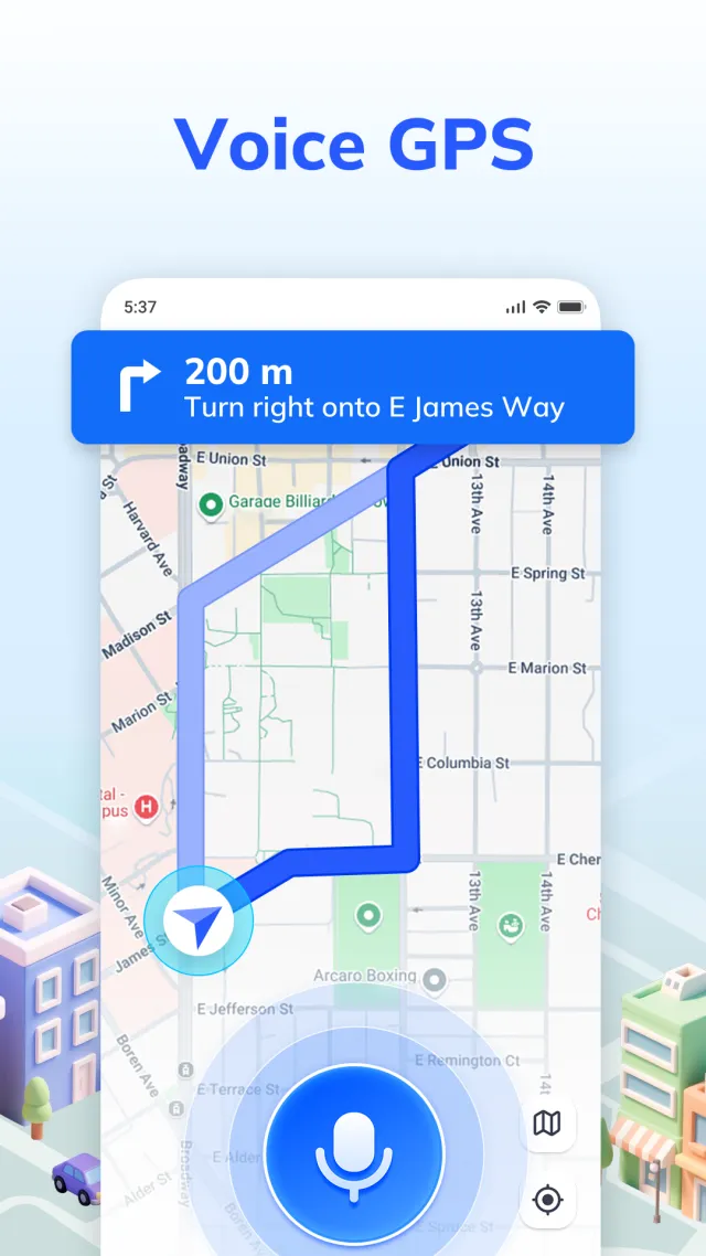 Voice GPS Navigation: GPS Map - Screen 1
