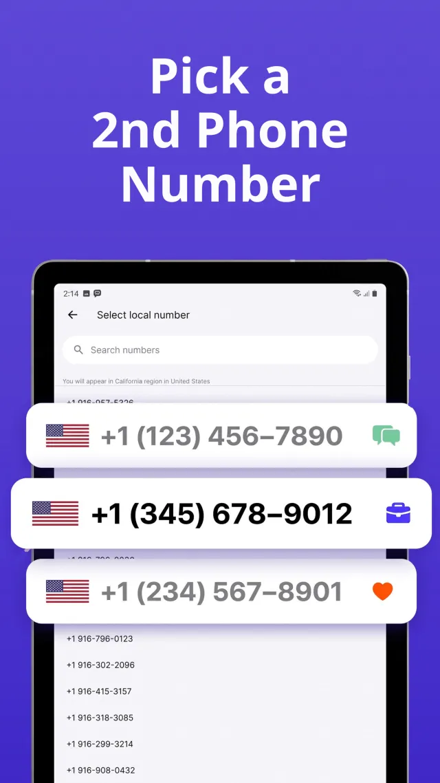 2nd Phone Number Calling, Text - Screen 7