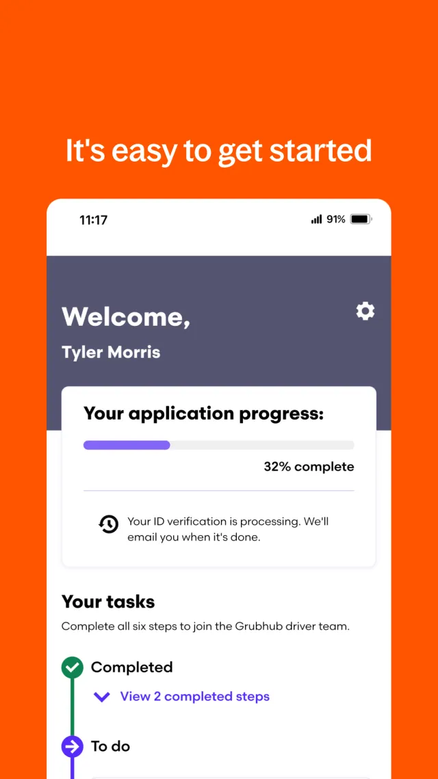 Grubhub for Drivers - Screen 3