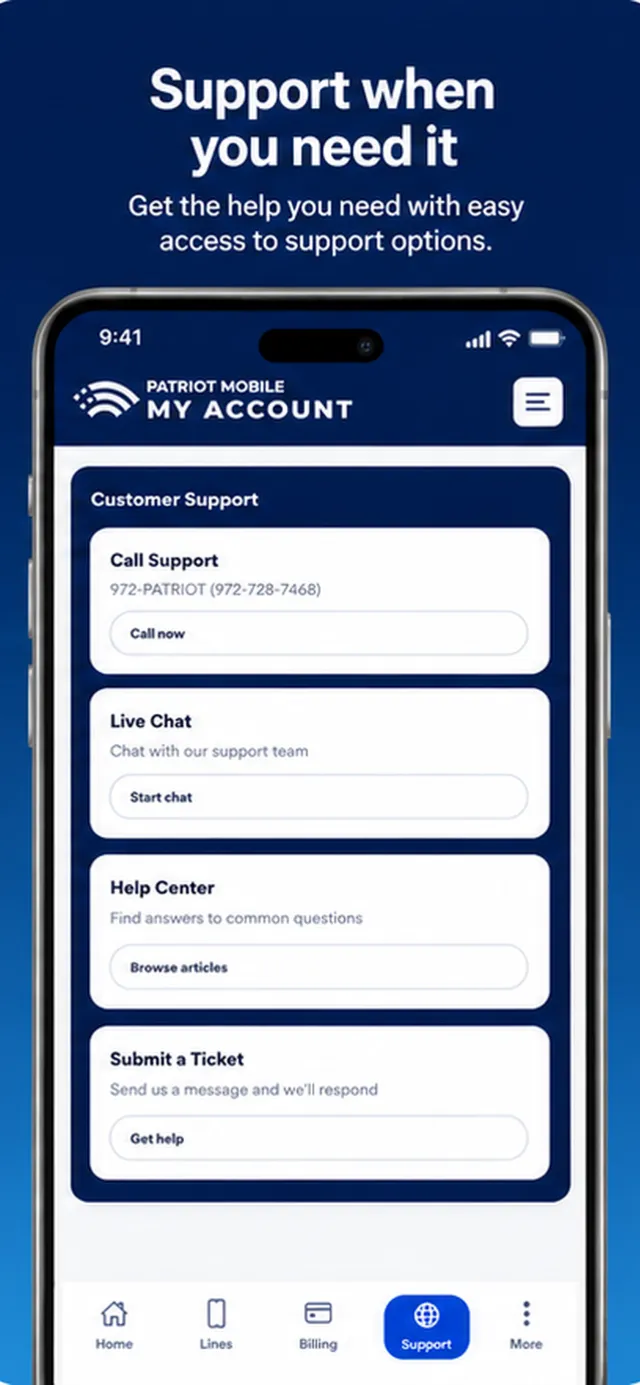 Patriot Mobile MyAccount - Screen 1