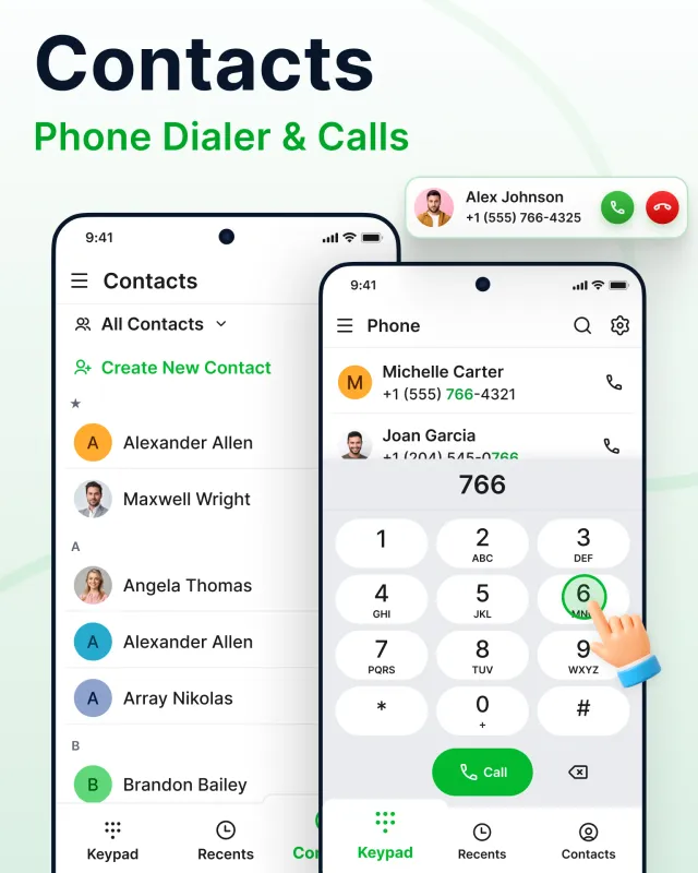 Contacts - Phone Calls - Screen 1