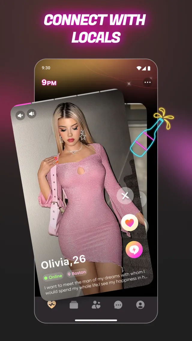 9PM - Match, Chat & Date - Screen 1