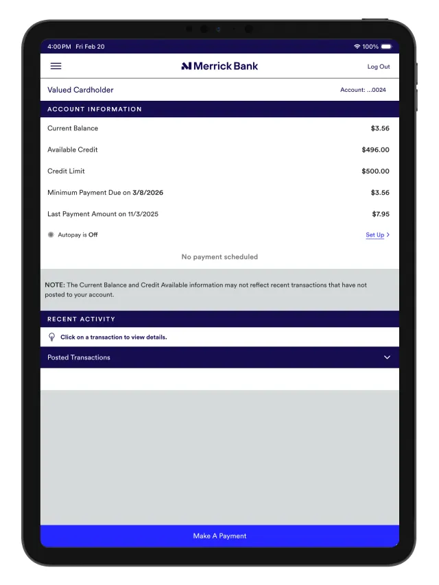 Merrick Bank Mobile - Screen 6
