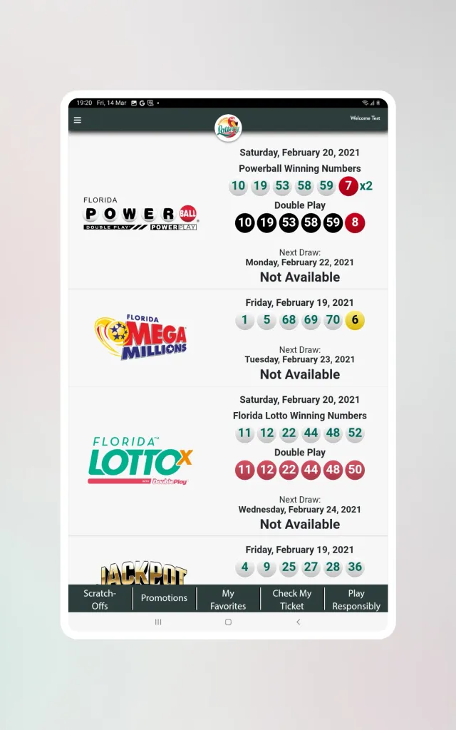 Florida Lottery - Screen 8