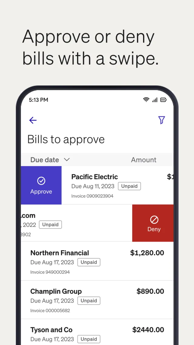 BILL AP & AR Business Payments - Screen 3