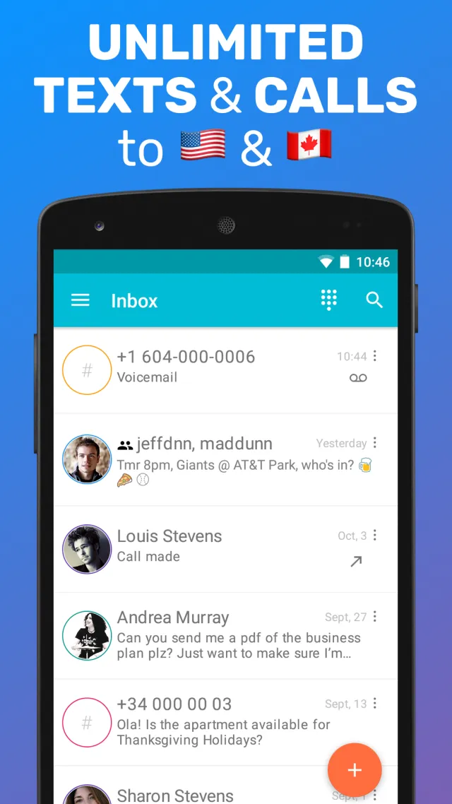 TextMe Up Calling & Texts - Screen 1
