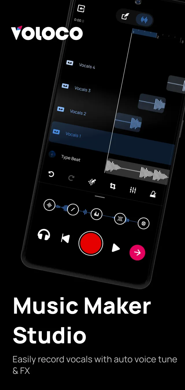 Voloco: Auto Vocal Tune Studio - Screen 1
