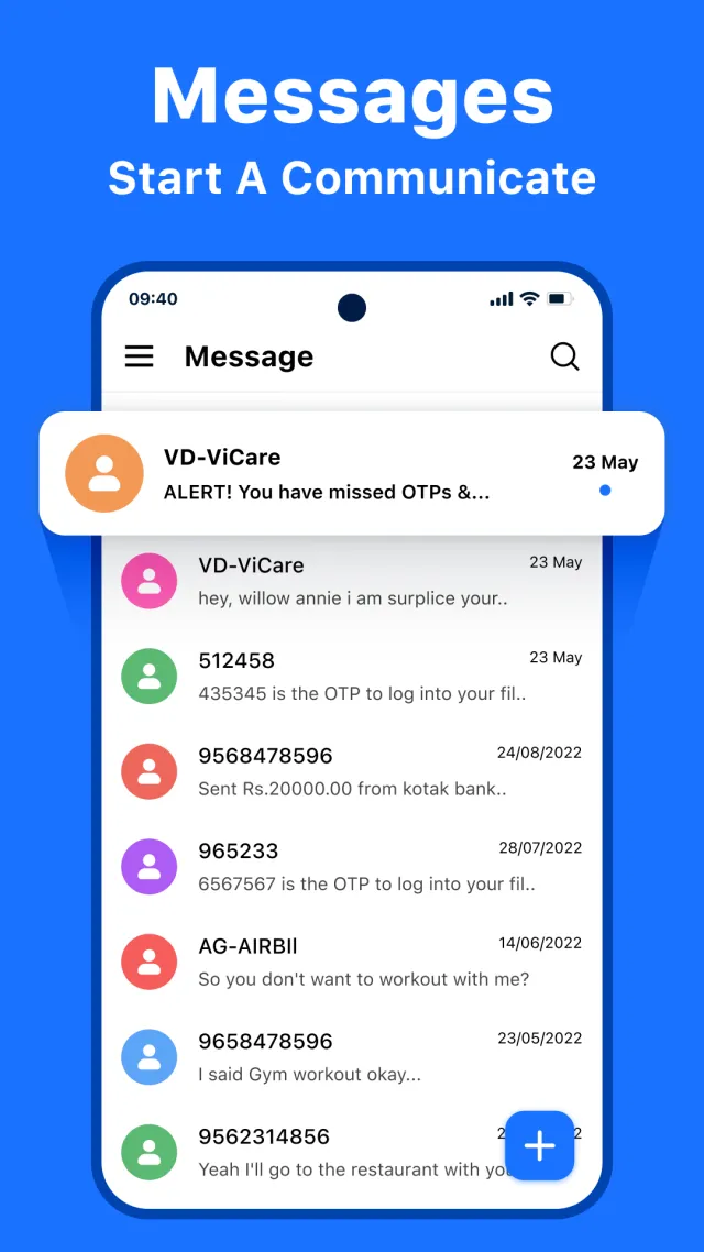 Messenger : Text Messages - Screen 1