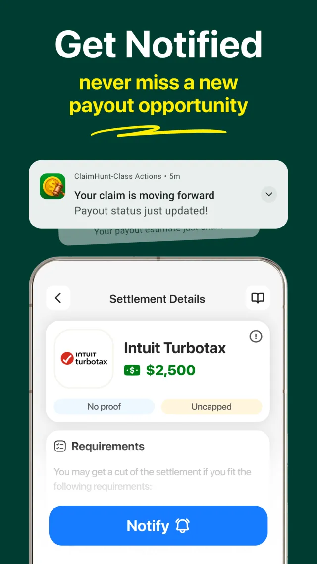 ClaimHunt: Class Action Claims - Screen 5