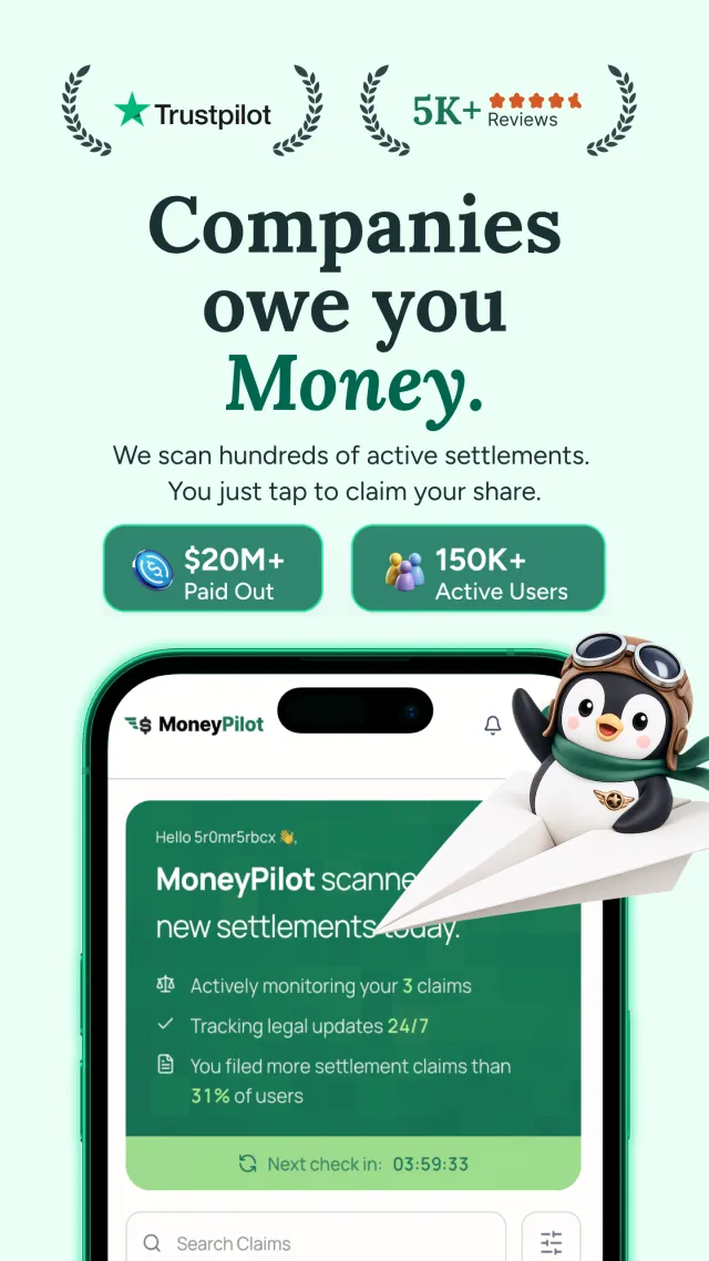MoneyPilot : Class Action - Screen 1