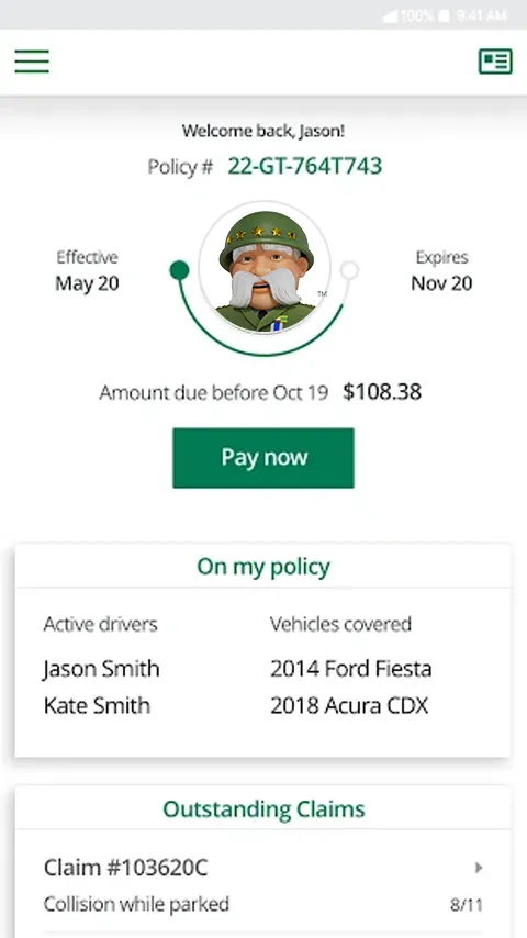 The General Insurance® App - Screen 2