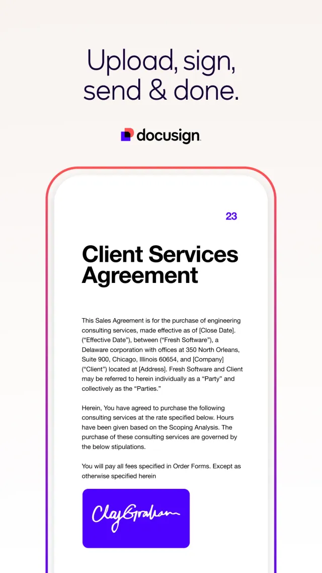 Docusign - Upload & Sign Docs - Screen 1