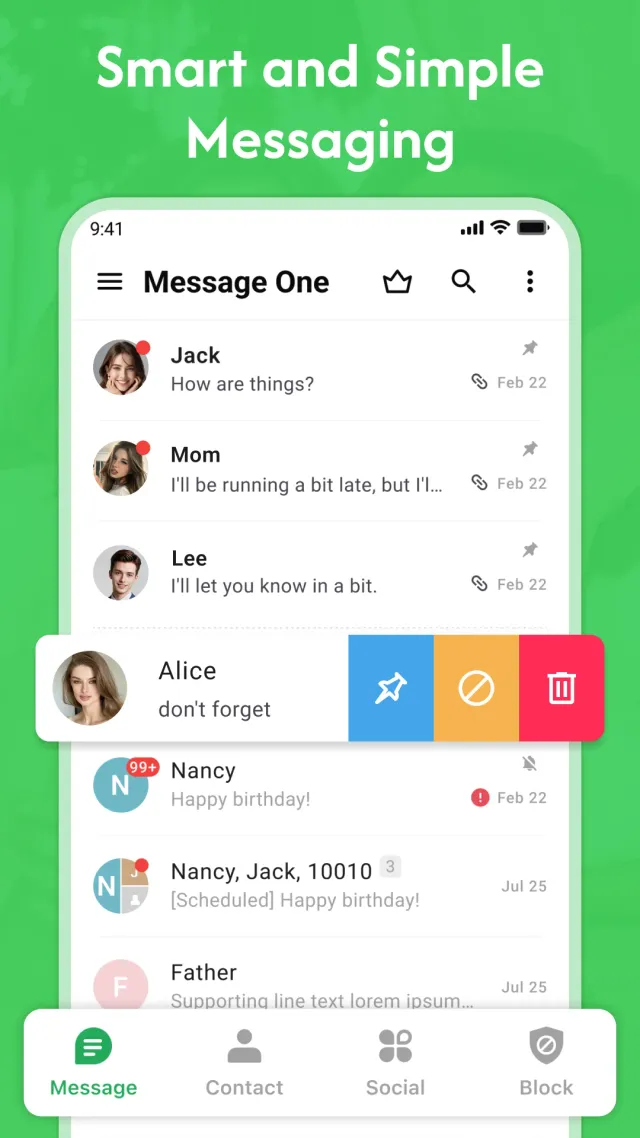 Messages: SMS + Messengers - Screen 1