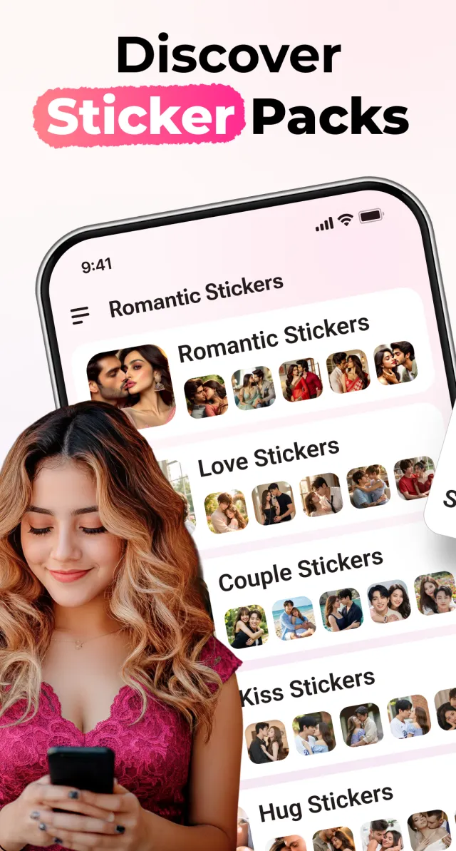 Romantic Stickers Kiss Sticker - Screen 2