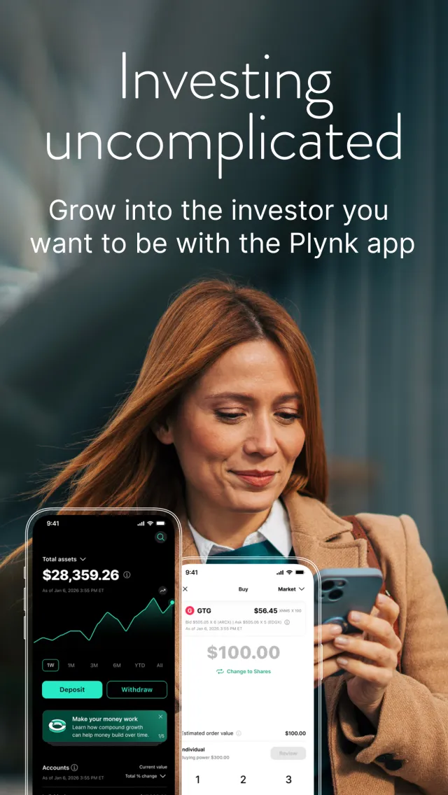 Plynk: Grow as an Investor - Screen 1