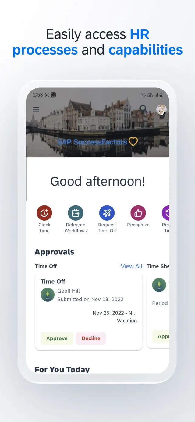 SAP SuccessFactors Mobile - Screen 1