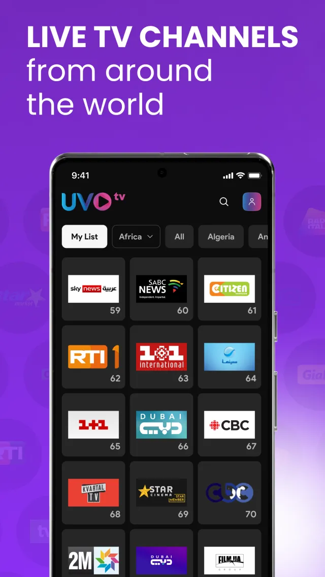 UVOtv: Watch Live TV & Movies - Screen 2