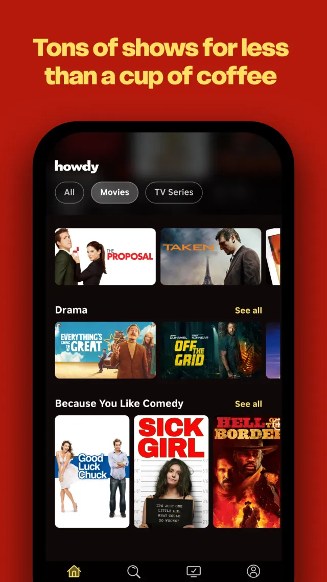 Howdy: Streaming Movies & TV - Screen 2